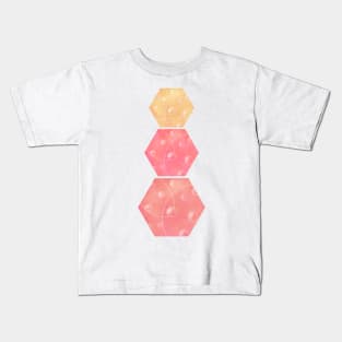 Sunset hexagon design Kids T-Shirt